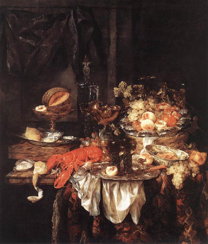 BEYEREN, Abraham van Banquet Still-Life with a Mouse fdg oil painting picture